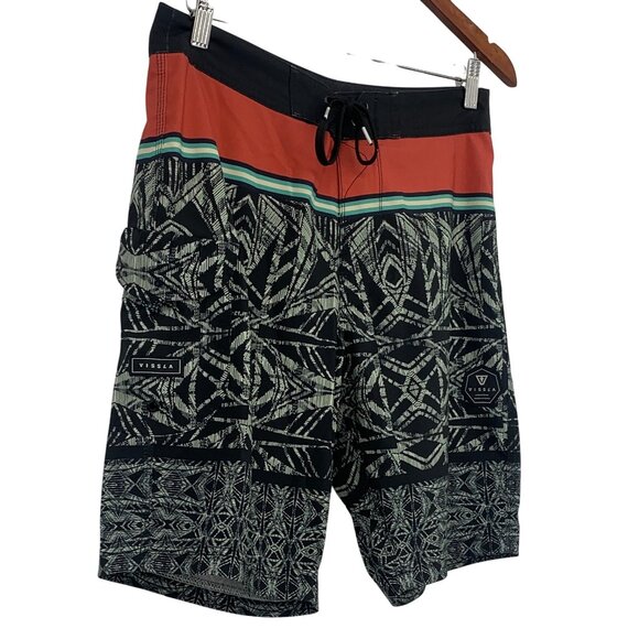 Vissla Mens 20" Upcycled Cocotex Poly Stretch Boardshorts Size 30 Red Black EUC - Picture 6 of 8